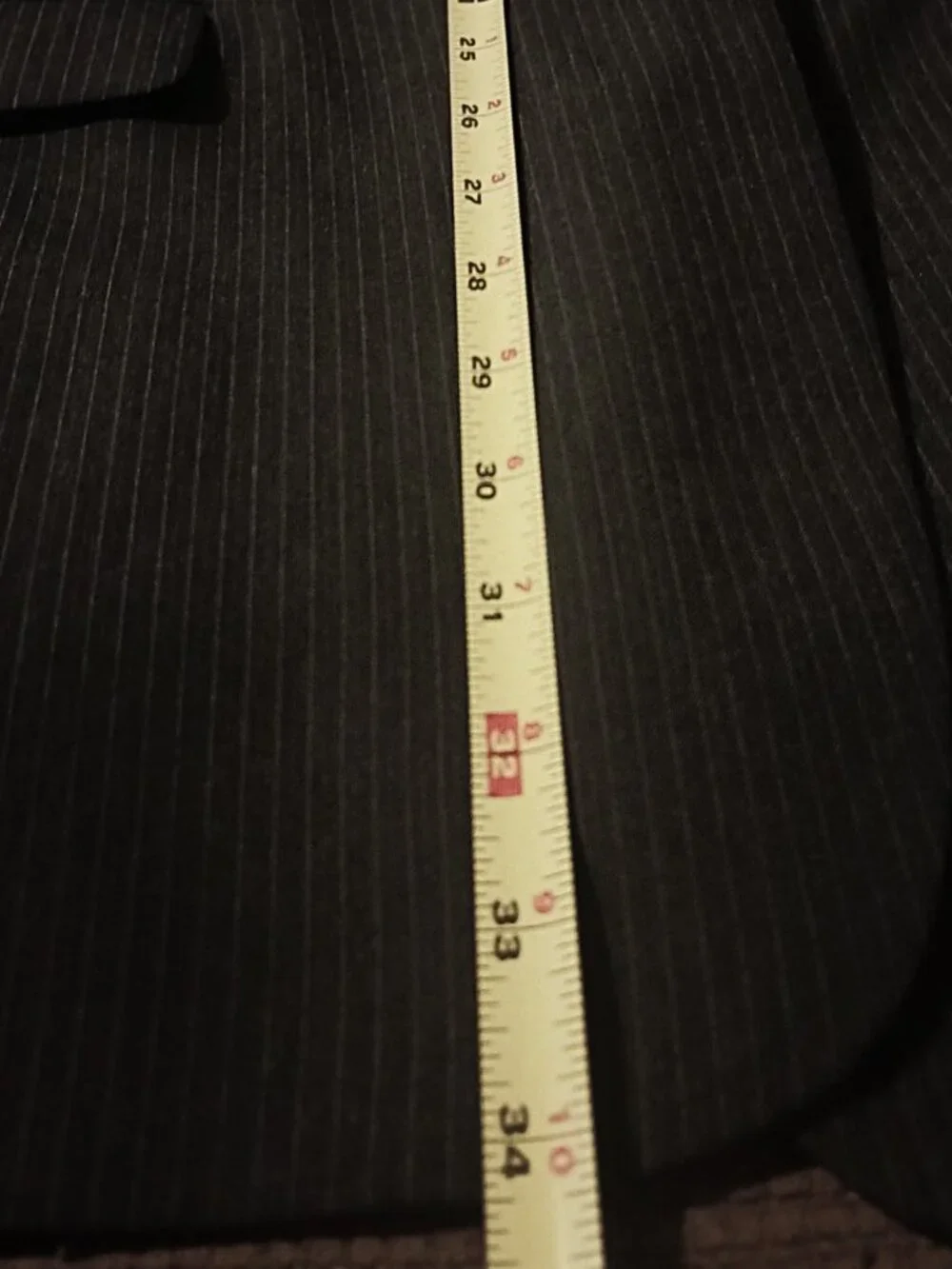 Stafford Men Dark Gray Pinstripe 2 Piece Suit  46R